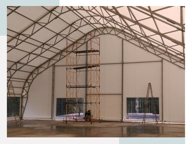 Шатровые ангары в Сланцах